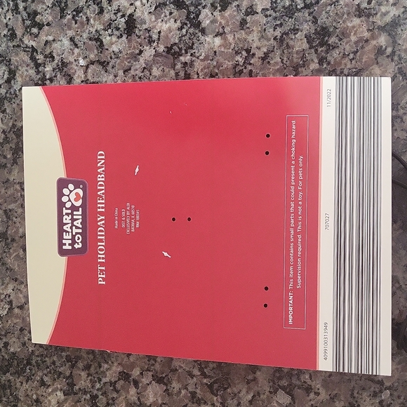 Heart to Tail PET HOLIDAY HEADBAND toggle for secure fit, fabric headband new - Picture 4 of 4